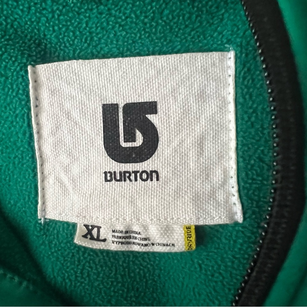 Burton Men's Green Ski Snowboarding fleeced lined Jacket underarm vent zip XL - Picture 6 of 8